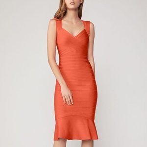 HERVE LEGER Sweetheart Flare Hem Bandage Dress